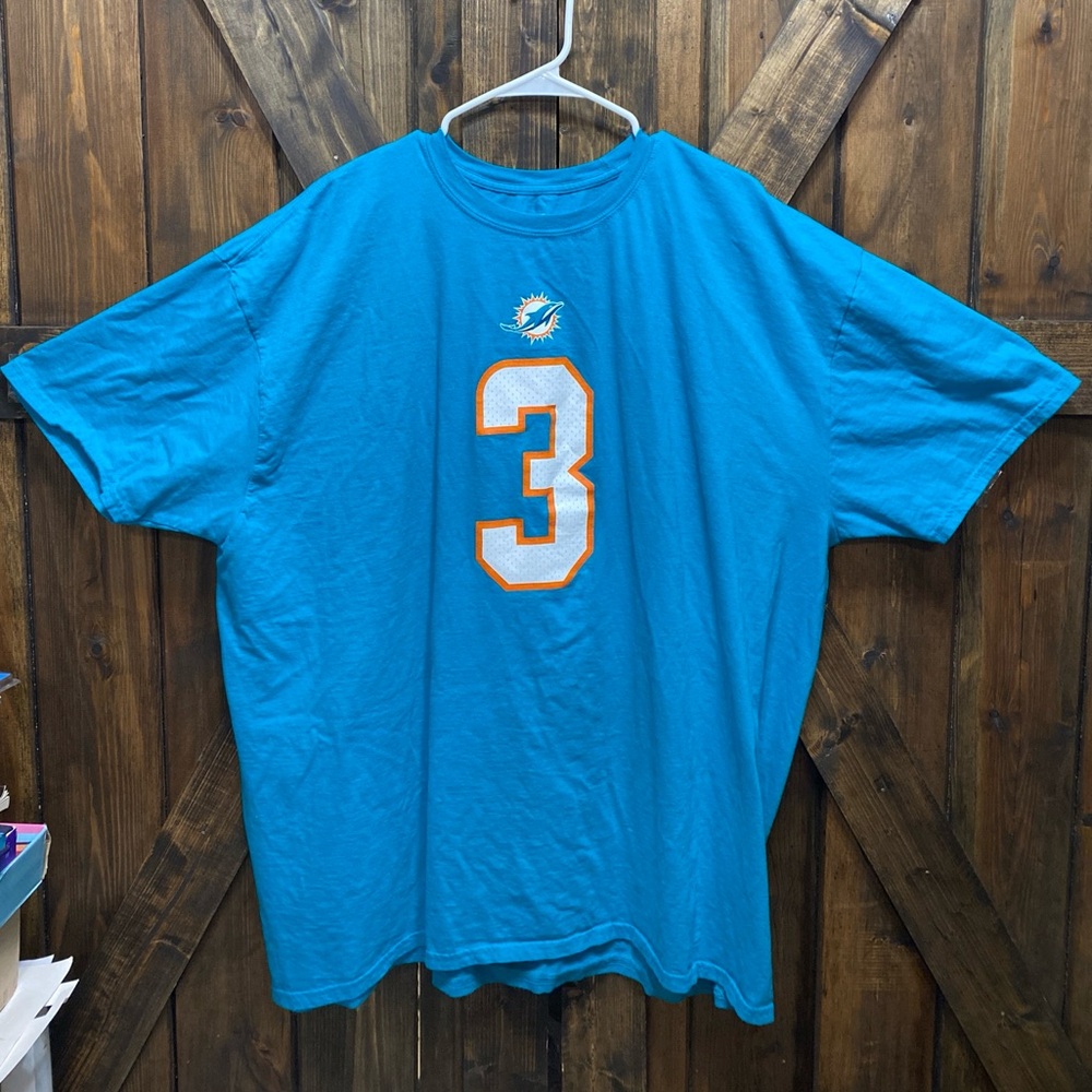 FANATICS NFL MIAMI DOLPHINS FOOTBALL T-SHIRT Josh ROSEN Size 4XL Teal Color